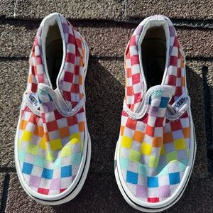 Girls Vans Checkered Rainbow Shoes